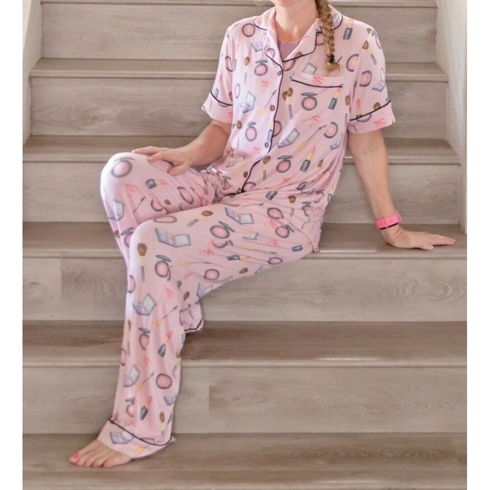 Boutique 2 Piece Pajama Set Pjs Bamboo Women NEW Sleepwear Lounge Designer M / L
